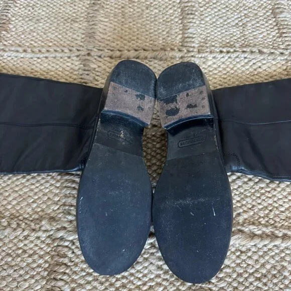 Coach Black Leather Tall Boots | Size 9 | Classic Riding Style - Picture 3 of 8